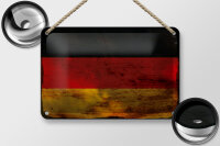Blechschild Flagge Deutschland 18x12cm Flag Germany Rost...