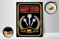 Holzschild Hinweis 30x40cm Dart Club schwarzes