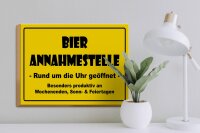 Holzschild Alkohol 40x30cm Bier Annahmestelle geöffnet