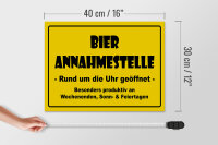 Holzschild Alkohol 40x30cm Bier Annahmestelle geöffnet