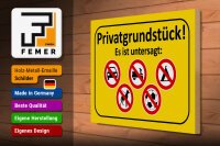 Holzschild Hinweis 40x30cm Privatgrundstück Es ist untersagt