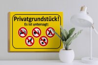 Holzschild Hinweis 40x30cm Privatgrundstück Es ist untersagt