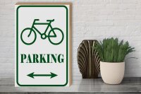 Holzschild Hinweis 30x40cm Fahrrad Parking weiß- grünes
