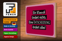 Holzschild Spruch  40x30cm Ein Wunsch ändert nichts