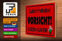 Holzschild Hinweis 40x30cm Ausfahrt freihalten biss. Hausherr