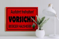 Holzschild Hinweis 40x30cm Ausfahrt freihalten biss. Hausherr
