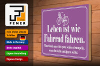 Holzschild Spruch 40x30cm Leben ist wie Fahrrad fahren