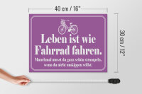 Holzschild Spruch 40x30cm Leben ist wie Fahrrad fahren