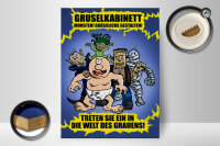 Holzschild Spruch 30x40cm Gruselkabinett Treten Sie ein