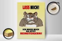 Holzschild Spruch 30x40cm Lass mich Muss mich da reinsteigern