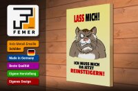 Holzschild Spruch 30x40cm Lass mich Muss mich da reinsteigern