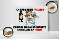 Holzschild Spruch 40x30cm keine Freunde Sammlung an Irren