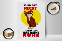Holzschild Spruch 30x40cm Du hast Recht und ich Ruhe (Katze)