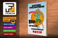 Holzschild Spruch 30x40cm Achtung freilaufender Rentner