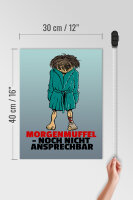 Holzschild Spruch 30x40cm Morgenmuffel noch nicht ansprechbar