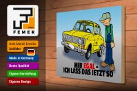 Holzschild Spruch 40x30cm Mir egal ich lass das jetzt so (Auto)