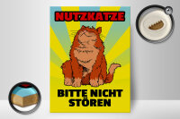 Holzschild Spruch 30x40cm Nutzkatze bitte nicht stören