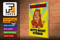 Holzschild Spruch 30x40cm Nutzkatze bitte nicht stören