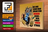 Holzschild Spruch 40x30cm Vom Boden essen man findet etwas