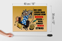 Holzschild Spruch 40x30cm Vom Boden essen man findet etwas