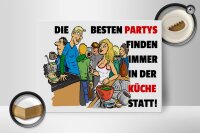 Holzschild Spruch 40x30cm Besten Parties in der Küche
