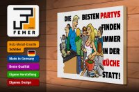 Holzschild Spruch 40x30cm Besten Parties in der Küche