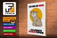 Holzschild Spruch 30x40cm Bin süß könnte Zucker pupsen (Katze)