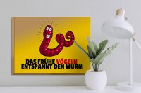 Holzschild Spruch 40x30cm Das frühe vögeln entspannt den Wurm