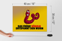 Holzschild Spruch 40x30cm Das frühe vögeln entspannt den Wurm
