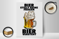 Holzschild Alkohol 30x40cm Bier stellt keine Fragen