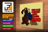 Holzschild Spruch 40x30cm Wenn alles schief geht drück Hund