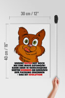 Holzschild Spruch 30x40cm Katze hat noch nie Maus gefangen