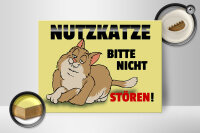 Holzschild Spruch 40x30cm Nutzkatze bitte nicht stören