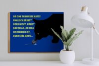 Holzschild Spruch 40x30cm ob schwarze Katze Unglück bringt