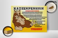 Holzschild Spruch 40x30cm Katzenpension 24h Service