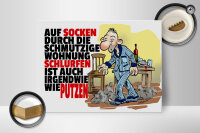 Holzschild Spruch 30x40cm Putzen Auf Socken durch Wohnung