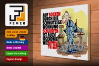 Holzschild Spruch 30x40cm Putzen Auf Socken durch Wohnung