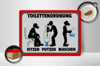 Holzschild Hinweis 40x30cm Toilettenordnung sitzen putzen