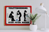 Holzschild Hinweis 40x30cm Toilettenordnung sitzen putzen