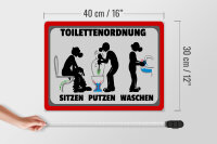 Holzschild Hinweis 40x30cm Toilettenordnung sitzen putzen