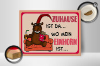 Holzschild Spruch 40x30cm Zuhause ist da wo mein Einhorn