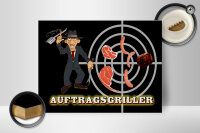Holzschild Essen 40x30cm Auftragsgriller Fleisch