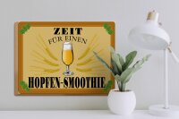 Holzschild Alkohol 40x30cm Zeit für Hopfen Smoothie Bier