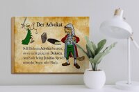 Holzschild Spruch 40x30cm soll dich ein Advokat beraten