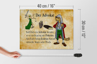 Holzschild Spruch 40x30cm soll dich ein Advokat beraten