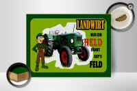Holzschild Spruch 40x30cm Landwirt Nur ein Held fährt Feld