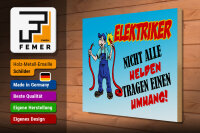Holzschild Spruch 40x30cm Elektriker nicht alle Helden