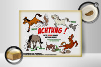 Holzschild Hinweis 40x30cm Achtung keine Hunde auf Weide