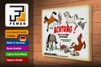 Holzschild Hinweis 40x30cm Achtung keine Hunde auf Weide