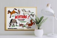 Holzschild Hinweis 40x30cm Achtung keine Hunde auf Weide